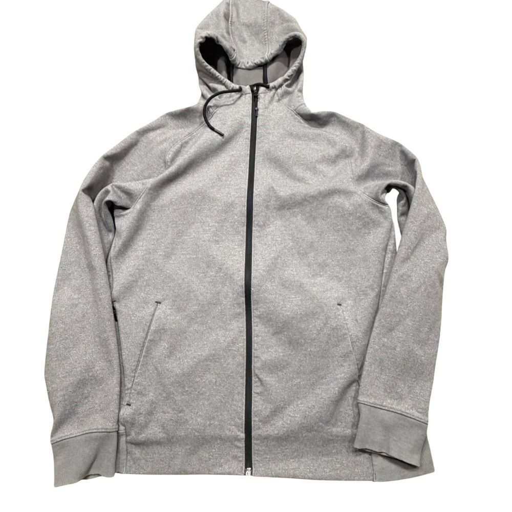 Old Navy Active Dynamic Fleece Full Zip Hoodie Mens Large Gray 4-Way Stretch L